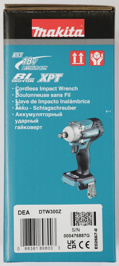 Makita DTW300Z 18V Brushless Impact Wrench – LXT Compact, Bare Unit