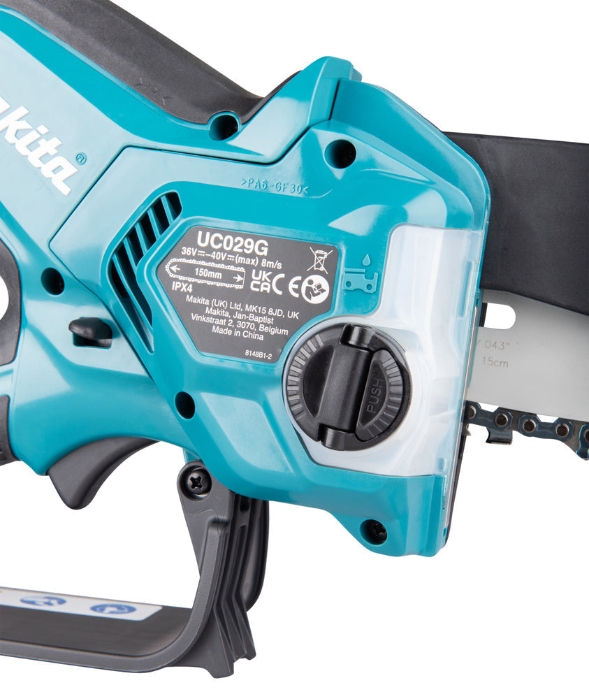 Makita UC029GZ 40V XGT Cordless Brushless Chainsaw – 6" Bar, Bare Unit